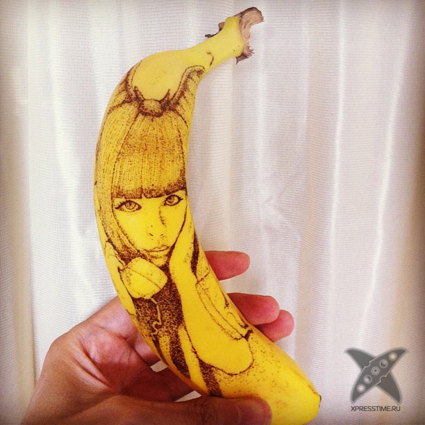 Рисунки на бананах