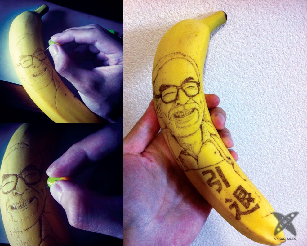 Рисунки на бананах