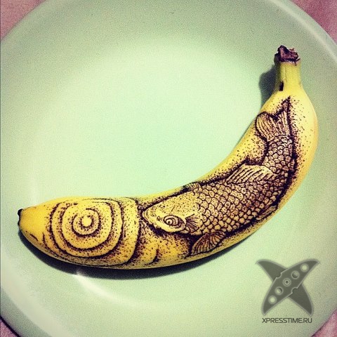 Рисунки на бананах