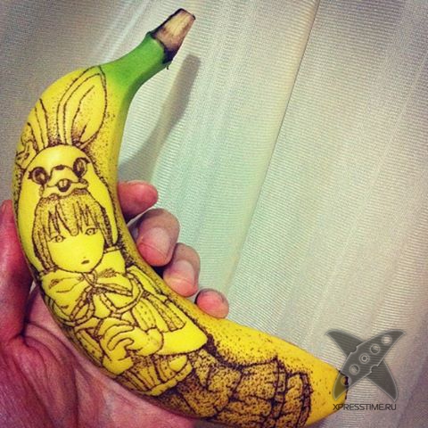 Рисунки на бананах