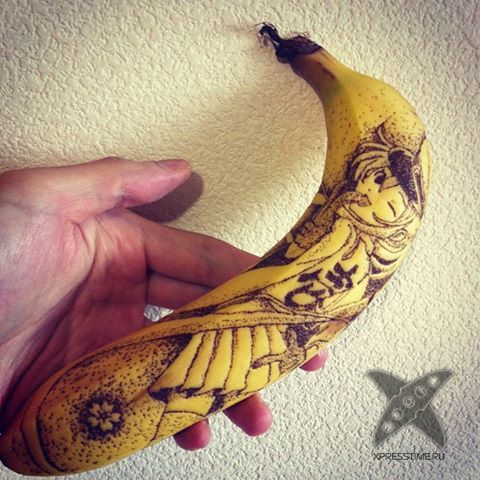 Рисунки на бананах