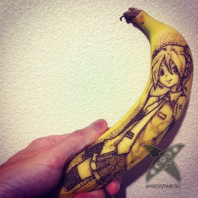 Рисунки на бананах