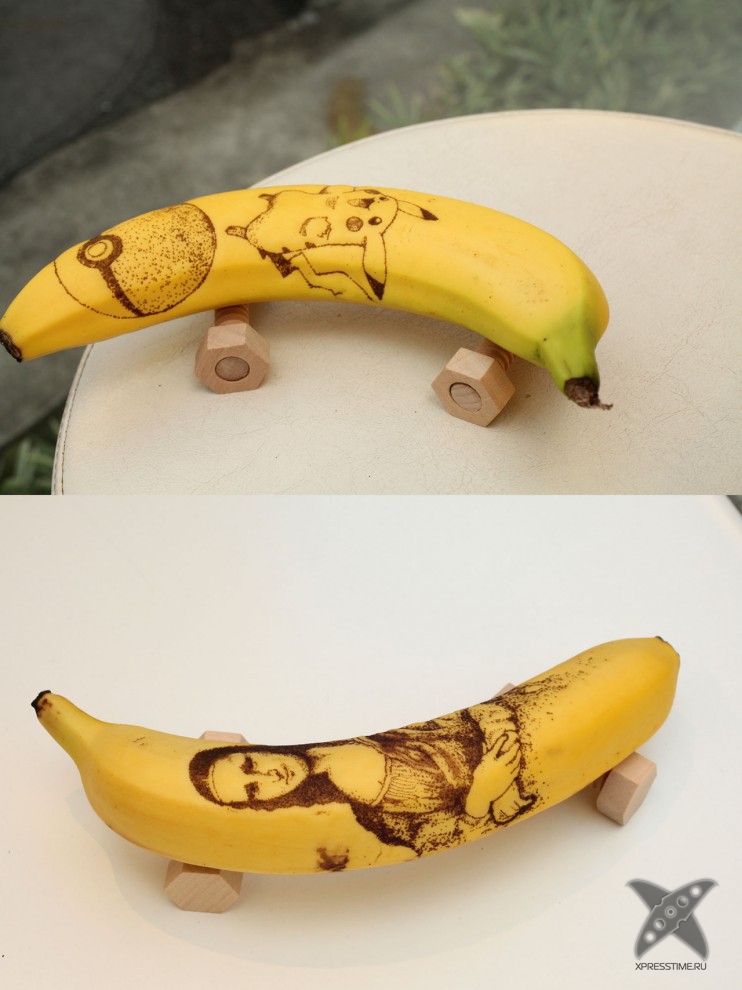 Рисунки на бананах