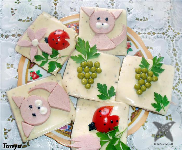 Оформление бутербродов для детей