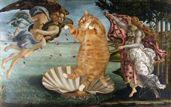 Толстый кот вторгся в классическое искусство