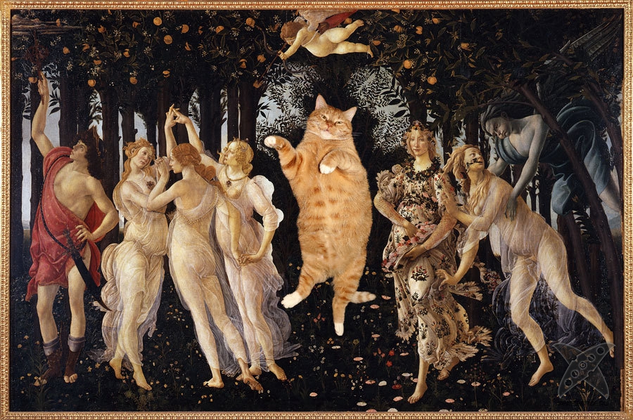 Толстый кот вторгся в классическое искусство