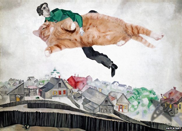 Толстый кот вторгся в классическое искусство