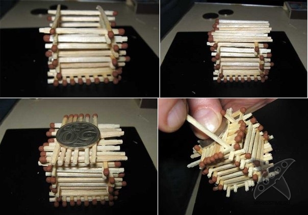 Делаем домик из спичек