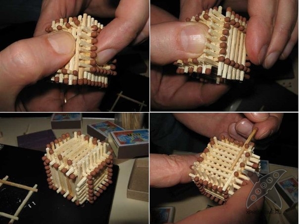 Делаем домик из спичек