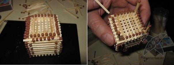 Делаем домик из спичек