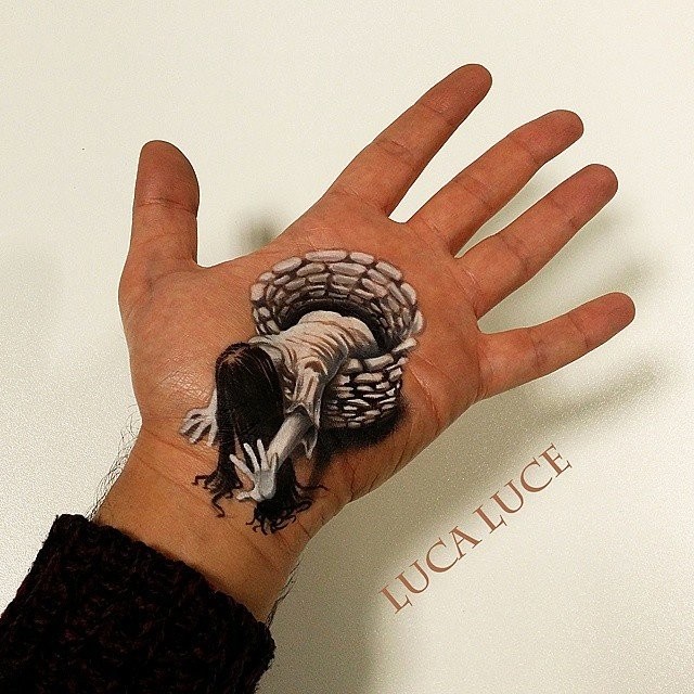 3D рисунки на ладони-1