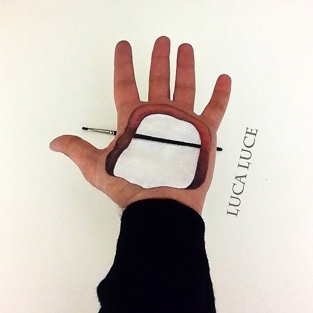 3D рисунки на ладони-7