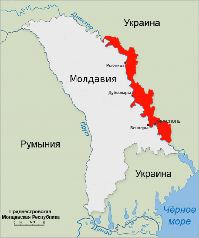 Карта Приднестровья