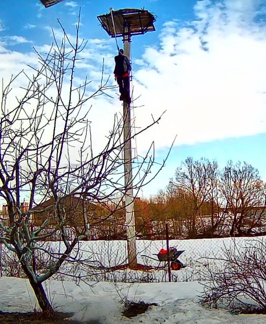 Монтаж камеры на столб