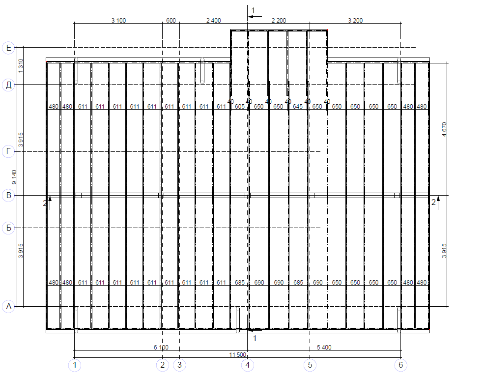 План стропильной системы