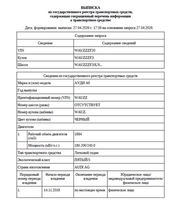 Вот такую информацию гос услуги выдают за 200р при наличии вин номера авто не принадлежащего Вам. не ДТП, не наличия штрафов, не ограничения рег действий
